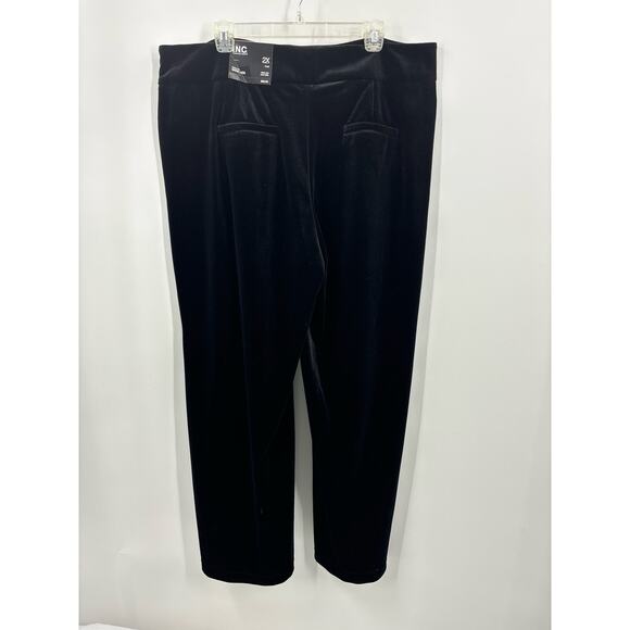 INC International Concepts Black Velvet Wide Leg High Rise Pants Plus 2X New NWT - Picture 9 of 11
